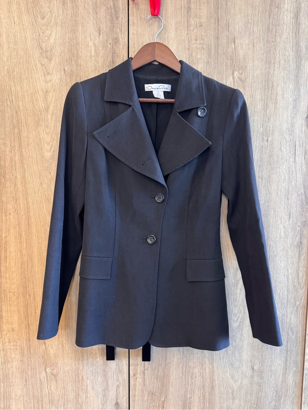 Oscar de la Renta Made in Italy Women's Black Tailored Blazer 8 Dark Academia